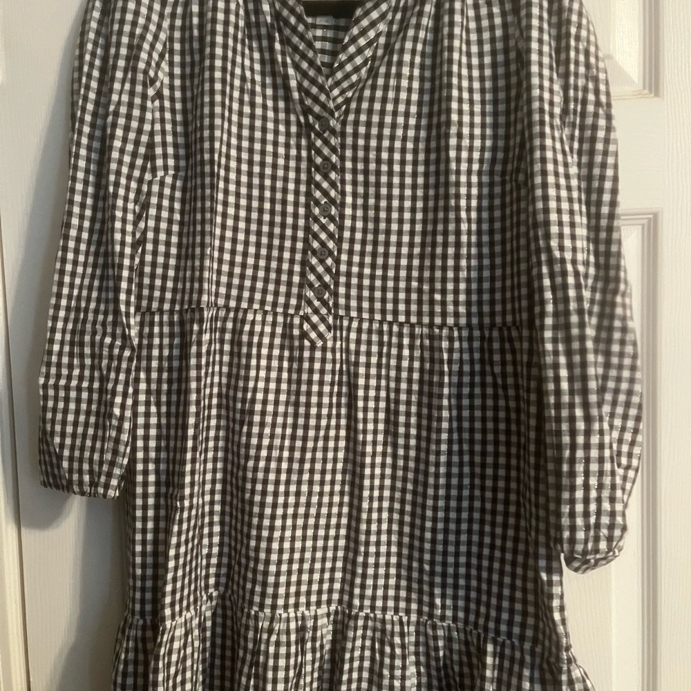 Black and White Checkered Kids Dress